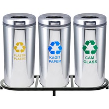 Çevre Endüstri Ürünleri ZK-1004B 3'lü Paslanmaz Geri Dönüşüm Seti
