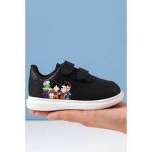 Lias Design Drogon Baskılı Siyah Bantlı Çocuk Spor Ayakkabı Sneaker