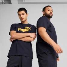 Puma Ess No. 1 Logo Tee Lacivert Spor T-Shirt Unisex Rahat Kesim Nefes Alabilir Kumaş