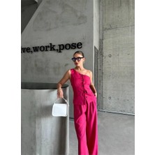 Wmpulse Tek Kol Yelek - Pantolon Takım Atlas - Fuşya