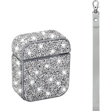 Roketcim Apple Airpods Airbag 45 Bilek Askı Aparatlı Simli Şeffaf Kılıf