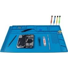 Hatfon Silikon Çalışma Tamir Pedi S180 555X350MM Isıya Dayanıklı Manyetikli / Mıknatıslı