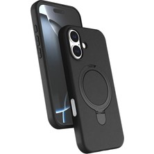 Nezih Case Apple iPhone 17 Uyumlu Içi Kadife Stand Olabilen Halka Yüzüklü Kılıf