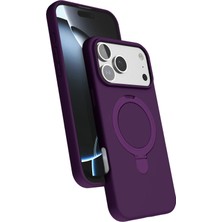 Nezih Case Apple iPhone 17 Pro Max Uyumlu Içi Kadife Stand Olabilen Halka Yüzüklü Kılıf