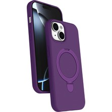 Nezih Case Apple iPhone 15 Uyumlu Içi Kadife Stand Olabilen Halka Yüzüklü Kılıf