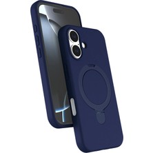 Nezih Case Apple iPhone 16 Uyumlu Içi Kadife Stand Olabilen Halka Yüzüklü Kılıf