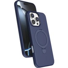 Nezih Case Apple iPhone 15 Pro Max Uyumlu Içi Kadife Stand Olabilen Halka Yüzüklü Kılıf