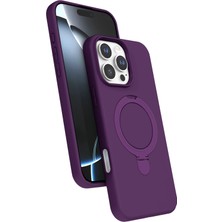 Nezih Case Apple iPhone 14 Pro Max Uyumlu Içi Kadife Stand Olabilen Halka Yüzüklü Kılıf