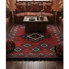 Bazaar Forum Bambu Premium Etnik Desenli Salon Halısı, Koridor Halısı, Yatak Odası Halısı