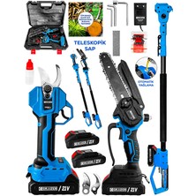 Graizer M 21 Vf Platinum 2 Akülü Kömürsüz Şarjlı Ağaç Dal Kesme Budama Makası Testere 2.5 Metre Teleskop