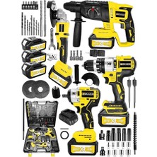 Graizer Alman 999 Vf 20 Ah 4 Lü Set Akülü Şarjlı Kırıcı Delici Taşlama Vidalama Somun Sökme Set