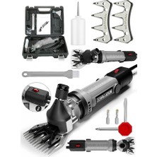 Graizer Alman 4200 W Devir Ayarli Bakir Sargili Çelik Şanzuman Koyun Keçi Kirkma Makinesi + 2 Adet Üst Bıçak