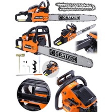 Graizer Alman Turbo 9100 Benzinli Ağaç Odun Dal Kesme Makinesi Motorlu Testere Zincirli Ağaç Kesme