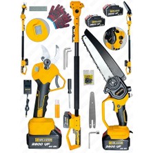 Graizer Alman 3800 Vf 30 Ah Daflong Seri 2 Akülü Yağ Pompali Şarjlı Dal Ağaç Kesme Budama Makası Testere