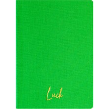 Kum Yayınevi Luck Defter - Keten Sert Kapak - Çizgili 192 Sayfa – 15X21,3CM - Fıstık Yeşili