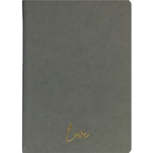 Kum Yayınevi Love Defter - Thermo Sert Kapak - Çizgili 192 Sayfa – 15X21,3CM - Koyu Gri