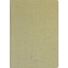 Kum Yayınevi Love Defter - Keten Sert Kapak - Kareli 192 Sayfa – 15X21,3CM - Bej