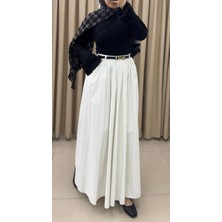 By Esma Eser Kemerli Etek - Ekru