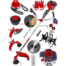 Graizer Alman 20 Hp Yan Tipi Benzinli Motorlu Ot Çalı Tırpanı Çim Biçme Makinesi Tirpan Çapa Aparati