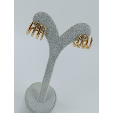 Lagül Aksesuar 316L Çelik Kararmaz Paslanmaz Taşlı Şık Model Küpe