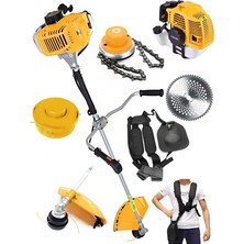 Graizer Alman 6 Hp Yan Tipi Benzinli Motorlu Ot Çalı Tırpanı Çim Biçme Makinesi Tırpan + Canavar Baslik