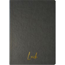 Kum Yayınevi Luck Defter - Thermo Sert Kapak - Çizgili 192 Sayfa – 15X21,3CM - Koyu Gri