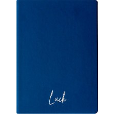Kum Yayınevi Luck Defter - Dokulu Thermo Sert Kapak - Çizgisiz 192 Sayfa – 15X21,3CM - Mavi