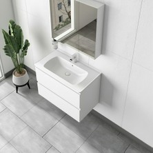 Gtm Banyo Alba Soft  Ayna Dolaplı Çekmeceli Banyo Dolabı Seti Beyaz 100 cm