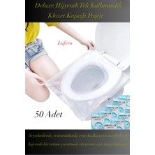 Lufern Deluxe Hijyenik Tek Kullanımlık Klozet Kapağı Poşeti Seyahat Restoran Kamusal Alan 50 Adet