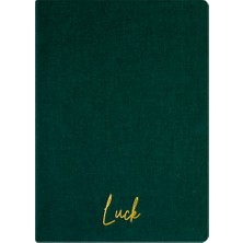 Kum Yayınevi Luck Defter - Keten Sert Kapak - Kareli 192 Sayfa – 15X21,3CM - Yeşil