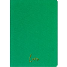 Kum Yayınevi Love Defter - Keten Sert Kapak - Kareli 192 Sayfa – 15X21,3CM - Fıstık Yeşili
