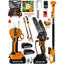 Graizer T 21 Vf Platinum 2 Akülü Kömürsüz Şarjlı Ağaç Dal Kesme Budama Makası Testere 2.5 Metre Teleskop