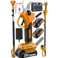 Graizer 21 V Akülü Bağ Dal Ağaç Budama Şarjlı Makası Makas Makinesi Teleskop Uzatma