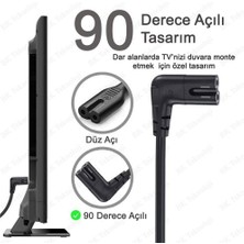 Ata Elektronik 90 Derece L Tip - 1.5mt 1.5 Metre Samsung Lg Tv Televizyon Uyumlu Ps3 Ps4 Güç Kablosu Teyp Fişi Çift Oluklu 90 Derece Açılı L Tip C7 Tv-Teyp-Işıldak-Playstation Güç Kablosu 1.5 Metre