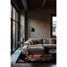 Rose'n Home Arte DS061 Çiçek Desenli Dekoratif Şönil Salon Oturma Odası Mutfak Halısı