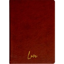 Kum Yayınevi Love Defter - Thermo Sert Kapak - Kareli 192 Sayfa – 15X21,3CM - Bordo