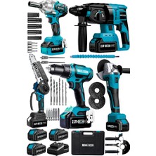 Graizer Mega 5 Set Akülü Vidalama Somun Sökme Taşlama Kırıcı Delici Set