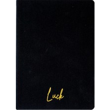 Kum Yayınevi Luck Defter - Keten Sert Kapak - Çizgisiz 192 Sayfa – 15X21,3CM - Siyah