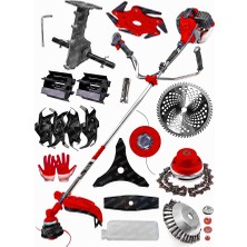 Graizer 10 Parça Setli Yan Tipi Benzinli Motorlu Ot Çalı Tırpanı Çim Biçme Makinesi Tırpan