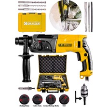 Graizer Alman gr 2470 Çelik Şanzuman Bakir Sargili Kırıcı Delici Hilti Matkap + 5 Adet Uç Yedek Mandren