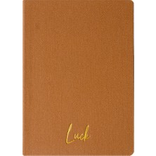 Kum Yayınevi Luck Defter - Keten Sert Kapak - Kareli 192 Sayfa – 15X21,3CM - Açık Kahve