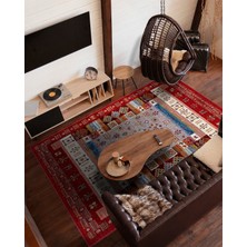 Rose'n Home Arte DS077 Vintage Çiçek Figürlü Dekoratif Şönil Salon Oturma Odası Mutfak Halısı