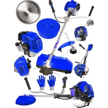 Graizer Trex 6003 Yan Tipi Benzinli Motorlu Ot Çalı Tırpanı Çim Biçme Makinesi Tırpan Mavi