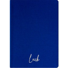 Kum Yayınevi Luck Defter - Keten Sert Kapak - Kareli 192 Sayfa – 15X21,3CM - Lacivert