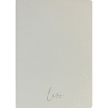 Kum Yayınevi Love Defter - Dokulu Thermo Sert Kapak - Kareli 192 Sayfa – 15X21,3CM - Beyaz