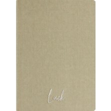 Kum Yayınevi Luck Defter - Keten Sert Kapak - Kareli 192 Sayfa – 15X21,3CM - Bej