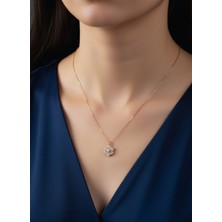 Zarene Silver Rose Gold Bahar Çiçeği Kolye 925 Ayar