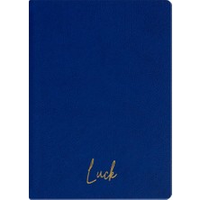 Kum Yayınevi Luck Defter - Dokulu Thermo Sert Kapak - Kareli 192 Sayfa – 15X21,3CM - Lacivert