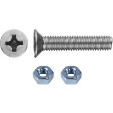 TUĞRA HIRDAVAT Tuğra Hırdavat M4X80MM Metrik Vida Yhb - Somunlu 300'LÜ Takım