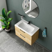 Gtm Banyo Nile Aynalı Çekmeceli Banyo Dolabı Seti Meşe 100 cm